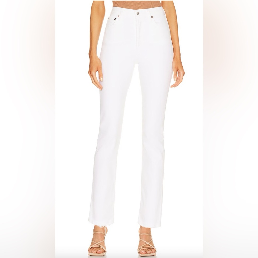 NWOT AGOLDE Riley Long High Rise Straight Jean - Sour Cream (White)